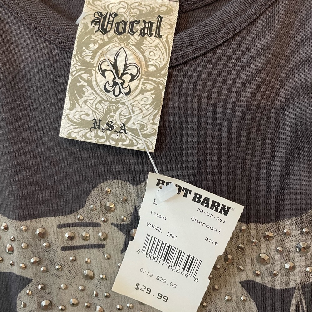 Vocal Rhinestone Tank Size Large NWT Bootbarn - Picture 4 of 6